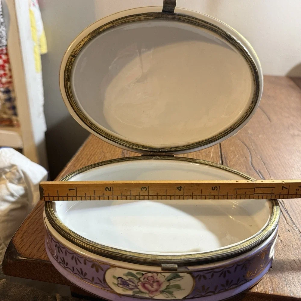Vintage Limoges China Floral Hinged Trinket Box